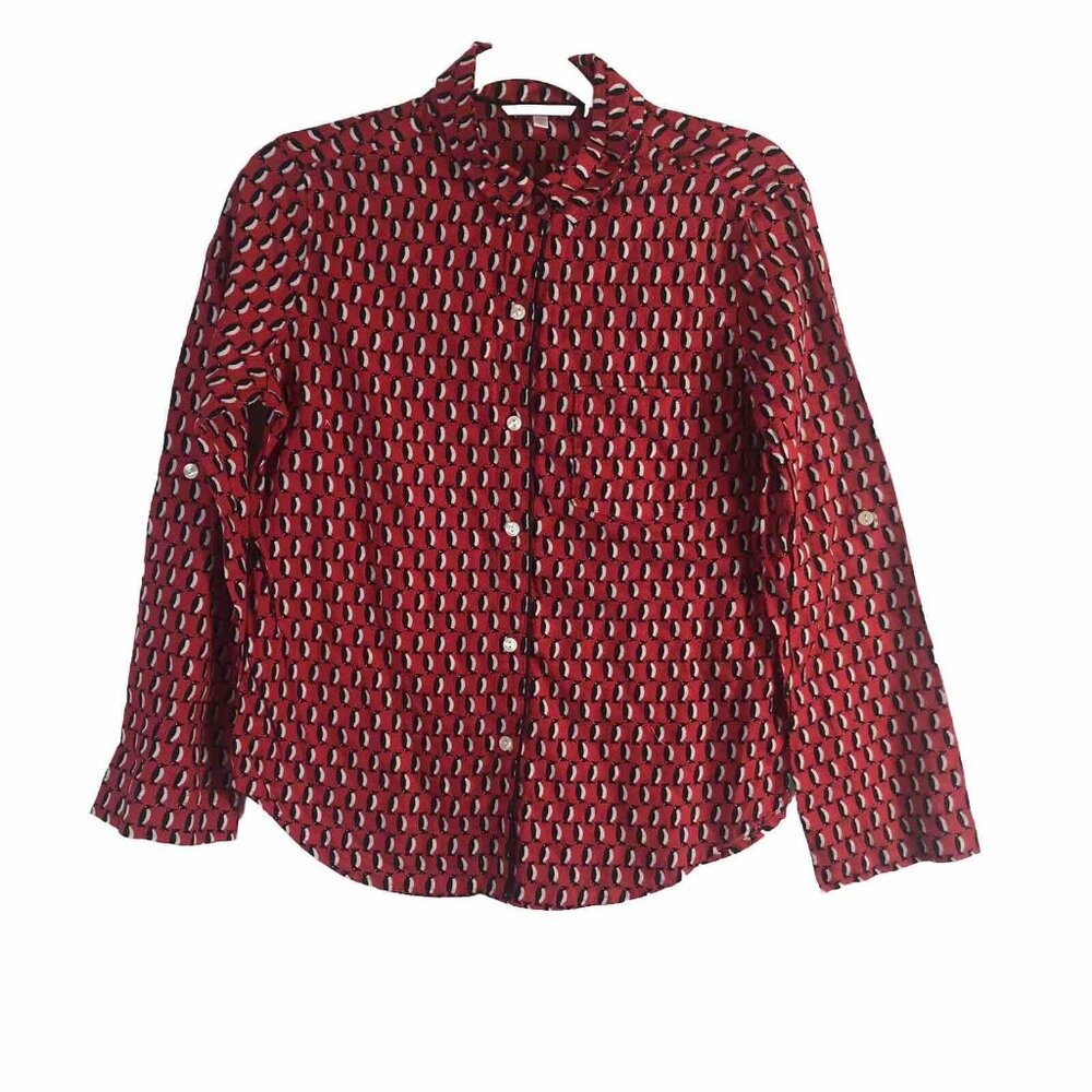 Victorias Secret Pajama Shirt Size S Penguin Novelty All Over Print Button Up